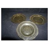 3 Federal Glass Patrician Spoke Amber Bread Plates