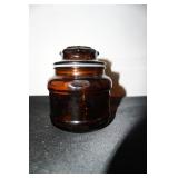 Vtg Amber Glass Apothecary Jar