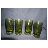 Colony Nouveau Set of 4 Green Glasses