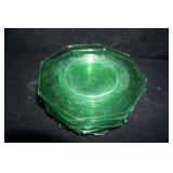 8 Princess Pattern Uranium Green Plates