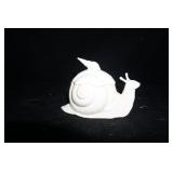 Vtg White Ceramic Snail Planter/Trinket Dish