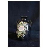 Vtg Japanese Hand-painted Ceramic Vase