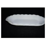 Vtg Milk Glass Dish Scalloped Edge Fenton