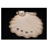 Vtg Pink Iridescent Shell Trinket Dish
