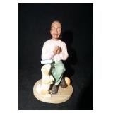 Vtg Black Americana Figruine Boy Kneeling in Prayr