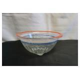 Vtg Red,White,Blue Striped Bowl