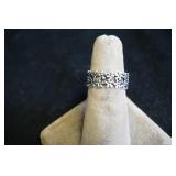 Silver Tone Flower Ring