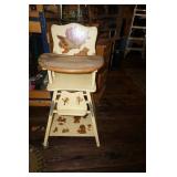 Vtg High Chair w/decoupage characters