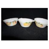 3 Vtg Fire King Bowls w/handle