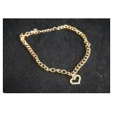 Gold Tone and Diamond Like Fashion Anklet
