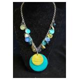 Blue and Green Disc Necklace