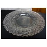 Vtg Glass Our Daily Bread Platter