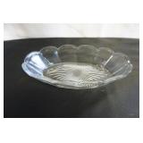 Vtg Heisey Glass Clear Glass Oval Scalloped Dish