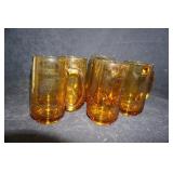 5 Vtg Amber Glass Mugs from University of NC