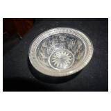 Vtg Clear Glass Bowl w/Grape & Vine Design