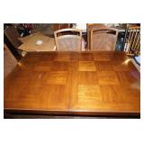 VTG Dixie Dining Room Table w/6 Chairs & 2 Leaves