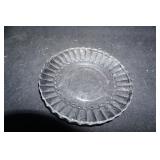 Vtg Clear Glass Fluted Edge Sm Plate