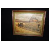 Framed Farm House by K Hermann