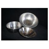Collection of 3 Metal Mixing Bowls
