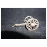 Vtg Cast Iron Cannon Cart