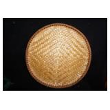 Vtg Wicker Basket Tray