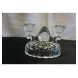 Vtg Clear Glass Candleholder
