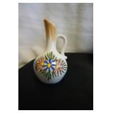 Hand Painted Bulbous Body w/Narrow Neck Vase