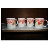 Set of Four Fall Leave Coffee Mugs