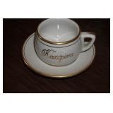 Made in Indiana Cup and Saucer Karepiva 24k Trim