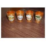Set of Four Aruba Gold Tone Shot Glasses