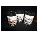 Collection of 3 Currier & Ives Glasses