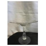 Vtg Ruffled Edge Pedestal Glass Bowl