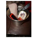 Champagne Bucket with Pens, Magnifying Glass, Etc
