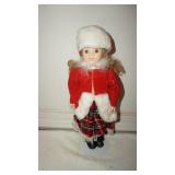 Porcelain Doll w/ Plaid Skirt
