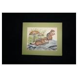 Painting Little Chip of Willow Hill Signed WB