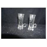 2 Vtge Crystal rose Cut Cordial Shot Glasses