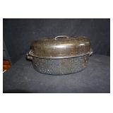Black Enamel Large Roasting Pan