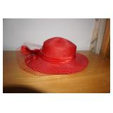 Red Hat with Netting and Flower