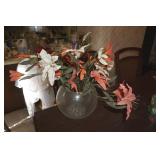 Round Vase with Silk Tiger Lilies