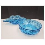 VTG  Weatonware 10" W && 14" w Teal Blue Bowls