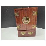 Oriental Brass Hardware Jewelry Cabinet 8 x 12"h