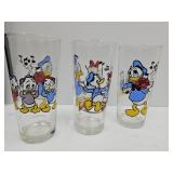 3 Donald Duck Vintage Pepsi Glasses