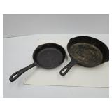 2 Cast Iron Skillets SEE PICS FOR SIZES