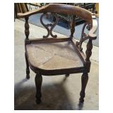 Antique Cane Bottom Corner Chair