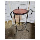 Wrought Iron Plant Stand Glass Top 23" high