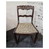 Nice Rose Back Vintage Rocking Chair