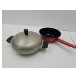 Vintage Aluminium Hammered Clubware & Enamel Pot