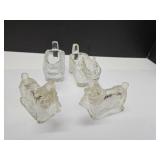 4 Glass Scotty Dog Candy Containers