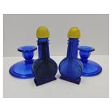 Banjo Cobalt Glass Shakers & Candle Holders