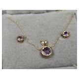 10 K Gold Necklace 18"   w/Earrings